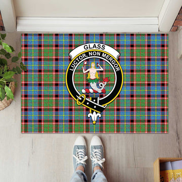 Glass Tartan Door Mat with Family Crest