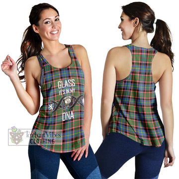 Glass Tartan Women's Racerback Tanks with Family Crest DNA In Me Style