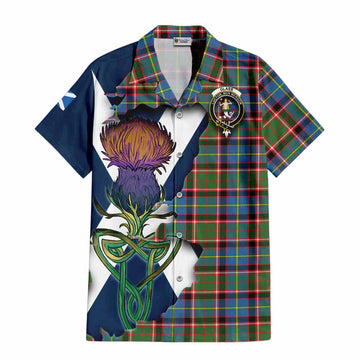 Glass Tartan Family Crest Hawaiian Shirt Scottish Thistle Celtic Inspired Kid - Tartan Vibes Clothing