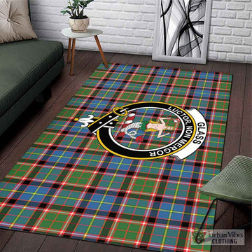 Glass Tartan Area Rug with Family Crest