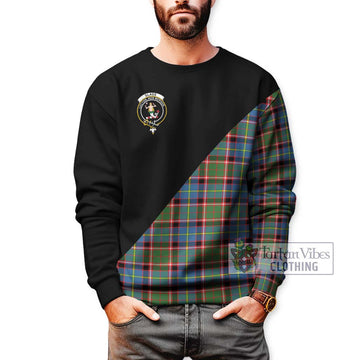 Glass Tartan Sweatshirt with Family Crest and Military Logo Style