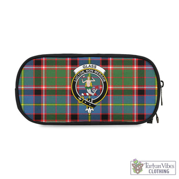 Glass Tartan Pen and Pencil Case with Family Crest