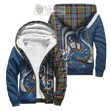 Glass Tartan Sherpa Hoodie with Epic Bagpipe Style