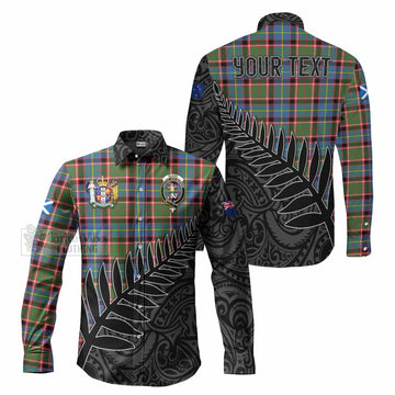 Glass Crest Tartan Long Sleeve Button Shirt with New Zealand Silver Fern Half Style