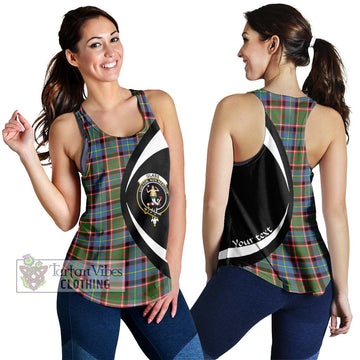 Glass Tartan Women's Racerback Tanks with Family Crest Circle Style