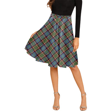 Glass Tartan Melete Pleated Midi Skirt