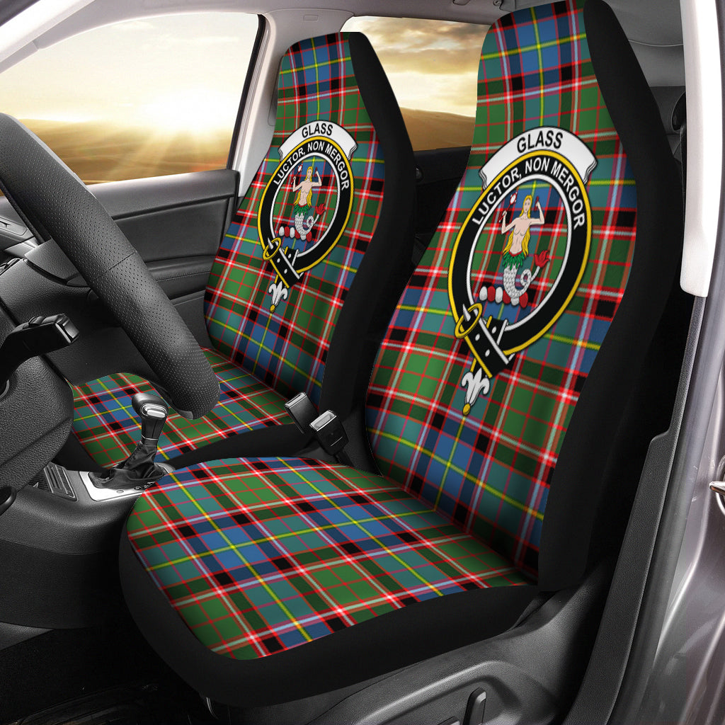 Glass Tartan Car Seat Cover with Family Crest One Size - Tartanvibesclothing