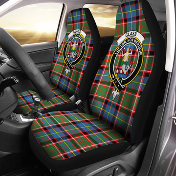 Glass Tartan Car Seat Cover with Family Crest