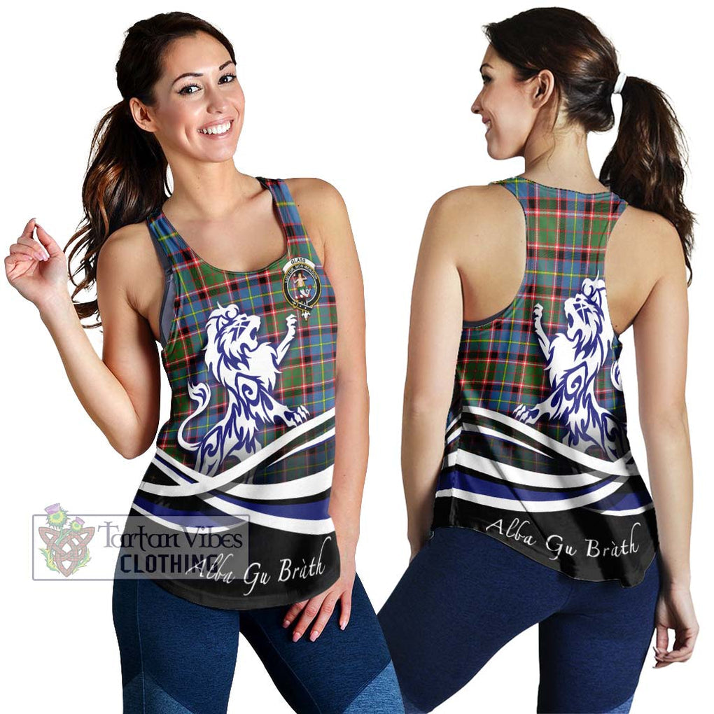 Glass Tartan Women's Racerback Tanks with Alba Gu Brath Regal Lion Emblem 4XL - Tartanvibesclothing Shop