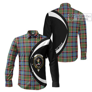 Glass Tartan Long Sleeve Button Up with Family Crest Circle Style