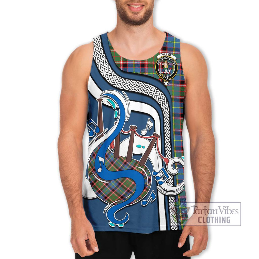 Glass Tartan Men's Tank Top with Epic Bagpipe Style Men - Tartanvibesclothing Shop