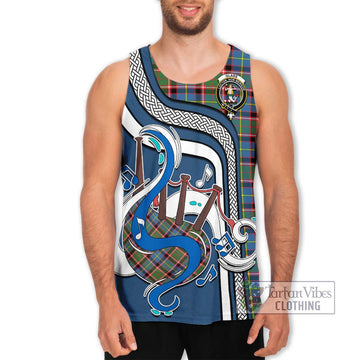 Glass Tartan Men's Tank Top with Epic Bagpipe Style