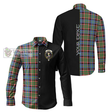 Glass Tartan Long Sleeve Button Shirt with Family Crest and Half Of Me Style