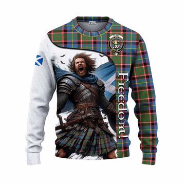 Glass Crest Tartan Knitted Sweater Inspired by the Freedom of Scottish Warrior