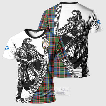 Glass Tartan Clan Crest T-Shirt with Highlander Warrior Celtic Style