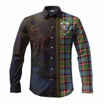 Glass Tartan Family Crest Long Sleeve Button Shirt Alba Gu Brath Be Brave Lion Ancient Style Men's Shirt S - Tartan Vibes Clothing