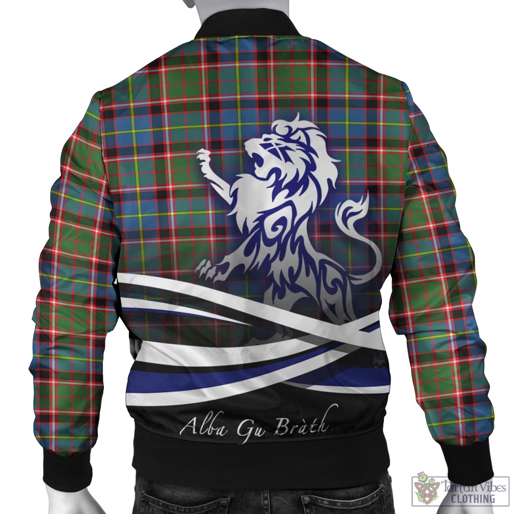 Tartan Vibes Clothing Glass Tartan Bomber Jacket with Alba Gu Brath Regal Lion Emblem