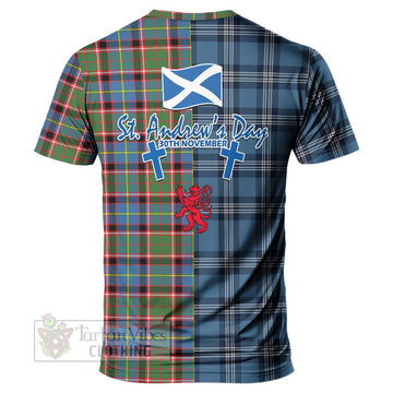 Glass Tartan T-Shirt Happy St. Andrew's Day Half Tartan Style