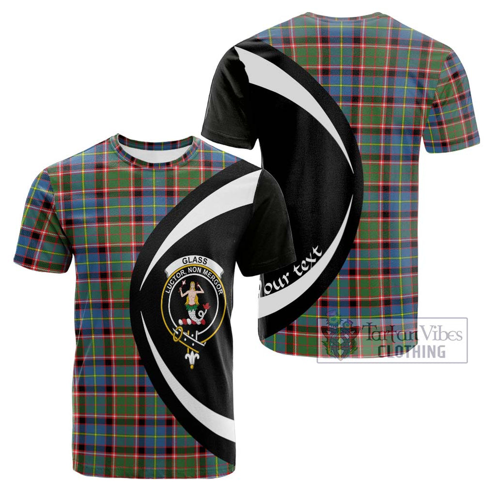 Tartan Vibes Clothing Glass Tartan Cotton T-shirt with Family Crest Circle Style