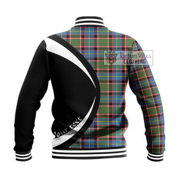 Glass Tartan Baseball Jacket with Family Crest Circle Style