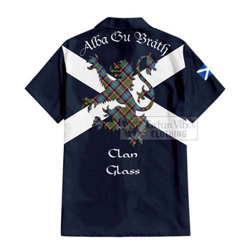 Glass Tartan Lion Rampant Hawaiian Shirt Proudly Display Your Heritage with Alba Gu Brath and Clan Name - Tartan Vibes Clothing