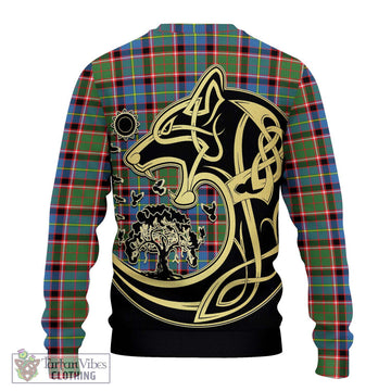 Glass Tartan Ugly Sweater with Family Crest Celtic Wolf Style - Tartan Vibes Clothing