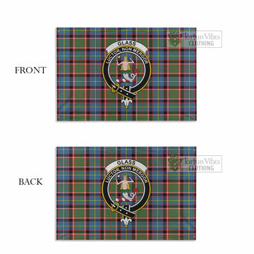 Glass Tartan House Flag with Family Crest