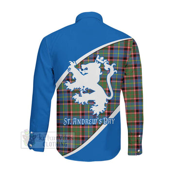 Glass Family Crest Tartan Long Sleeve Button Shirt Celebrate Saint Andrew's Day in Style