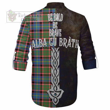 Glass Tartan Family Crest Ghillie Kilt Shirt Alba Gu Brath Be Brave Lion Ancient Style - Tartan Vibes Clothing