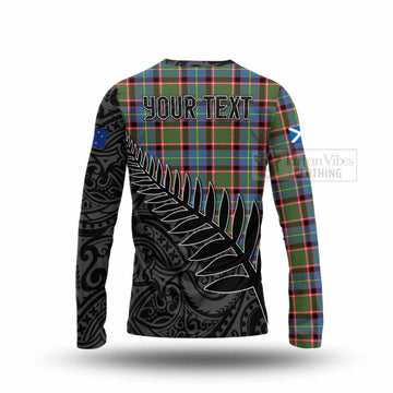 Glass Crest Tartan Long Sleeve T-Shirt with New Zealand Silver Fern Half Style