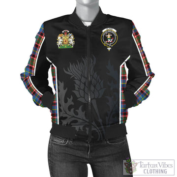 Glass Tartan Bomber Jacket with Family Crest and Scottish Thistle Vibes Sport Style