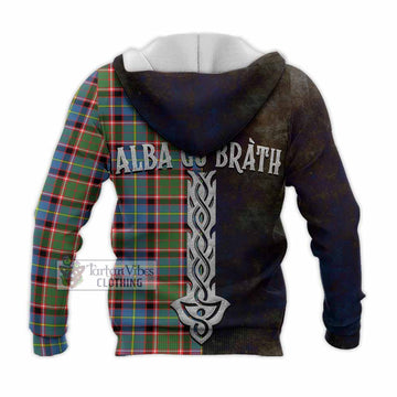 Glass Tartan Family Crest Knitted Hoodie Alba Gu Brath Be Brave Lion Ancient Style - Tartan Vibes Clothing