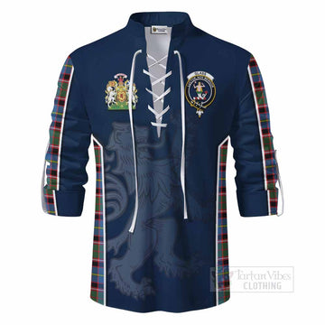 Glass Tartan Ghillie Kilt Shirt with Family Crest and Lion Rampant Vibes Sport Style - Tartan Vibes Clothing