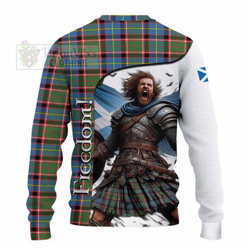 Glass Crest Tartan Knitted Sweater Inspired by the Freedom of Scottish Warrior