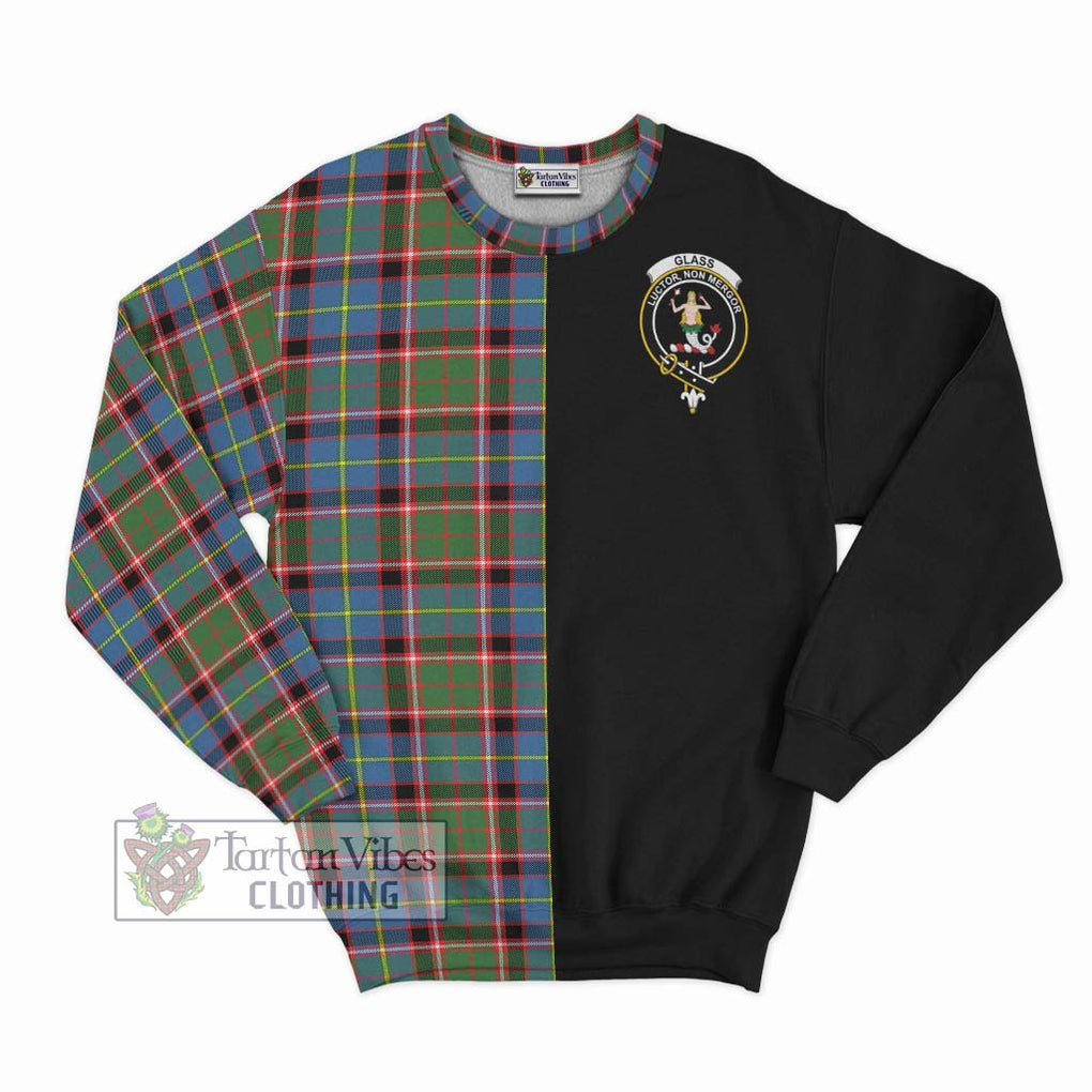 Glass Tartan Sweatshirt with Family Crest and Half Of Me Style - Tartanvibesclothing Shop