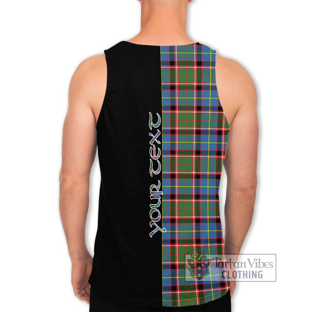 Glass Tartan Men's Tank Top with Family Crest and Half Of Me Style - Tartanvibesclothing Shop