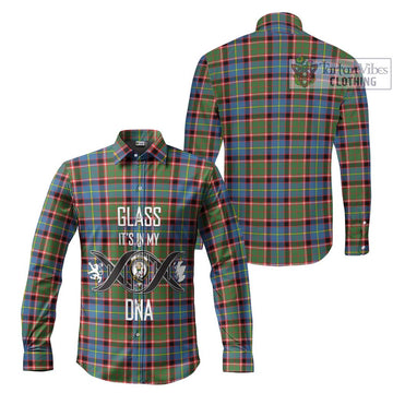 Glass Tartan Long Sleeve Button Shirt with Family Crest DNA In Me Style