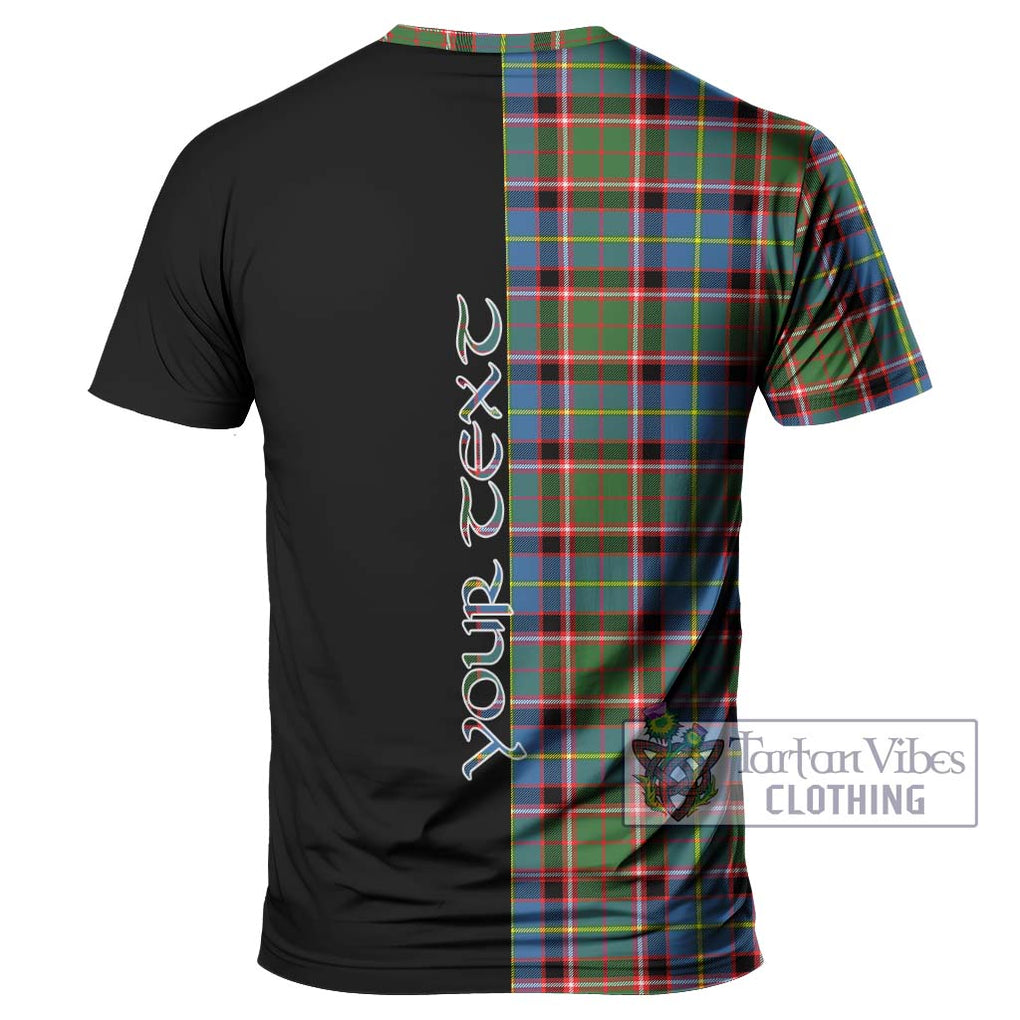 Glass Tartan T-Shirt with Family Crest and Half Of Me Style - Tartanvibesclothing Shop