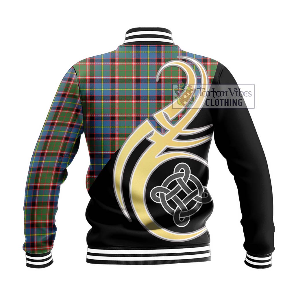 Glass Tartan Baseball Jacket with Family Crest and Celtic Symbol Style - Tartan Vibes Clothing