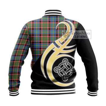 Glass Tartan Baseball Jacket with Family Crest and Celtic Symbol Style