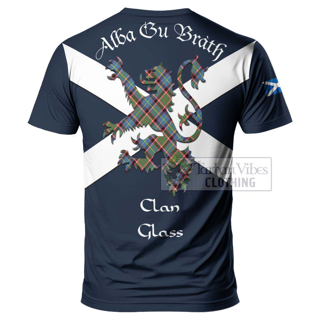 Tartan Vibes Clothing Glass Tartan Lion Rampant T-Shirt – Proudly Display Your Heritage with Alba Gu Brath and Clan Name