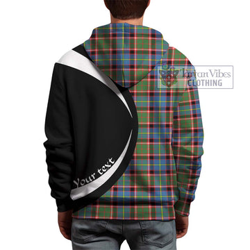 Glass Tartan Hoodie with Family Crest Circle Style