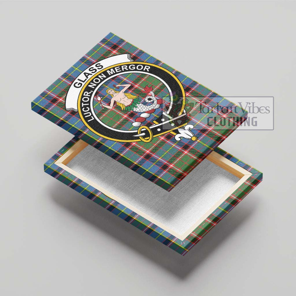 Glass Tartan Canvas Print Wall Art with Family Crest - Tartan Vibes Clothing