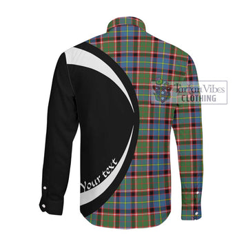 Glass Tartan Long Sleeve Button Up with Family Crest Circle Style