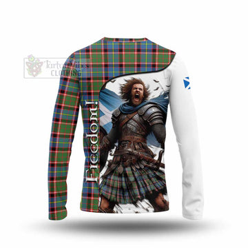 Glass Crest Tartan Long Sleeve T-Shirt Inspired by the Freedom of Scottish Warrior