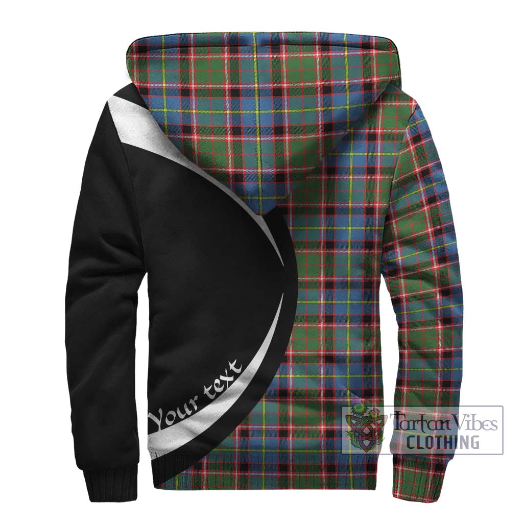 Glass Tartan Sherpa Hoodie with Family Crest Circle Style - Tartan Vibes Clothing