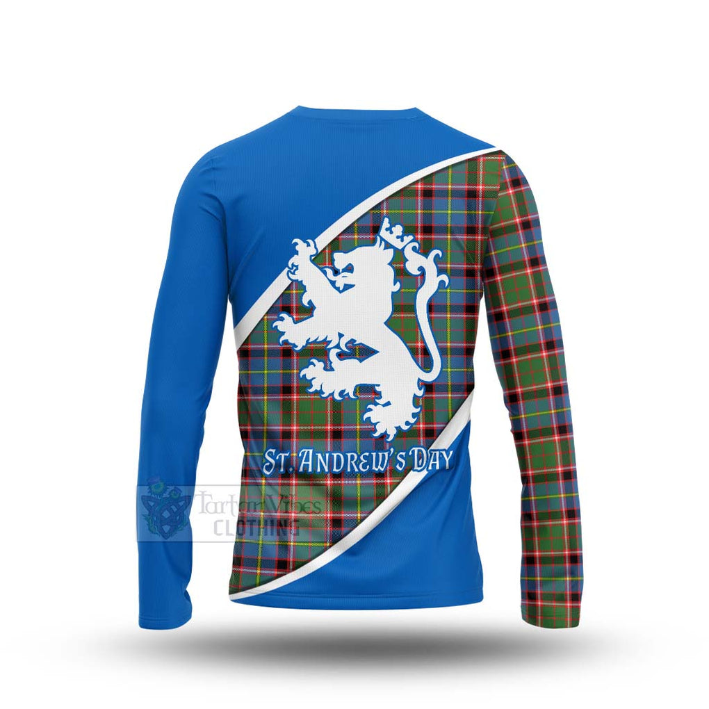 Tartan Vibes Clothing Glass Family Crest Tartan Long Sleeve T-Shirt Celebrate Saint Andrew's Day in Style