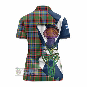 Glass Tartan Family Crest Women's Polo Shirt Scottish Thistle Celtic Inspired - Tartan Vibes Clothing
