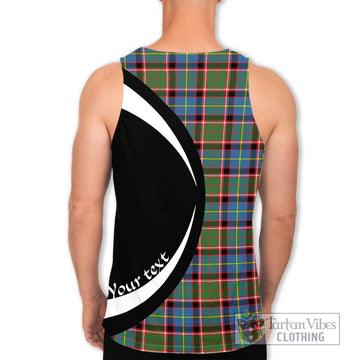 Glass Tartan Men's Tank Top with Family Crest Circle Style