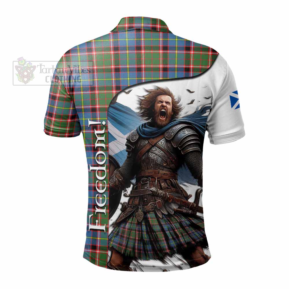 Tartan Vibes Clothing Glass Crest Tartan Polo Shirt Inspired by the Freedom of Scottish Warrior